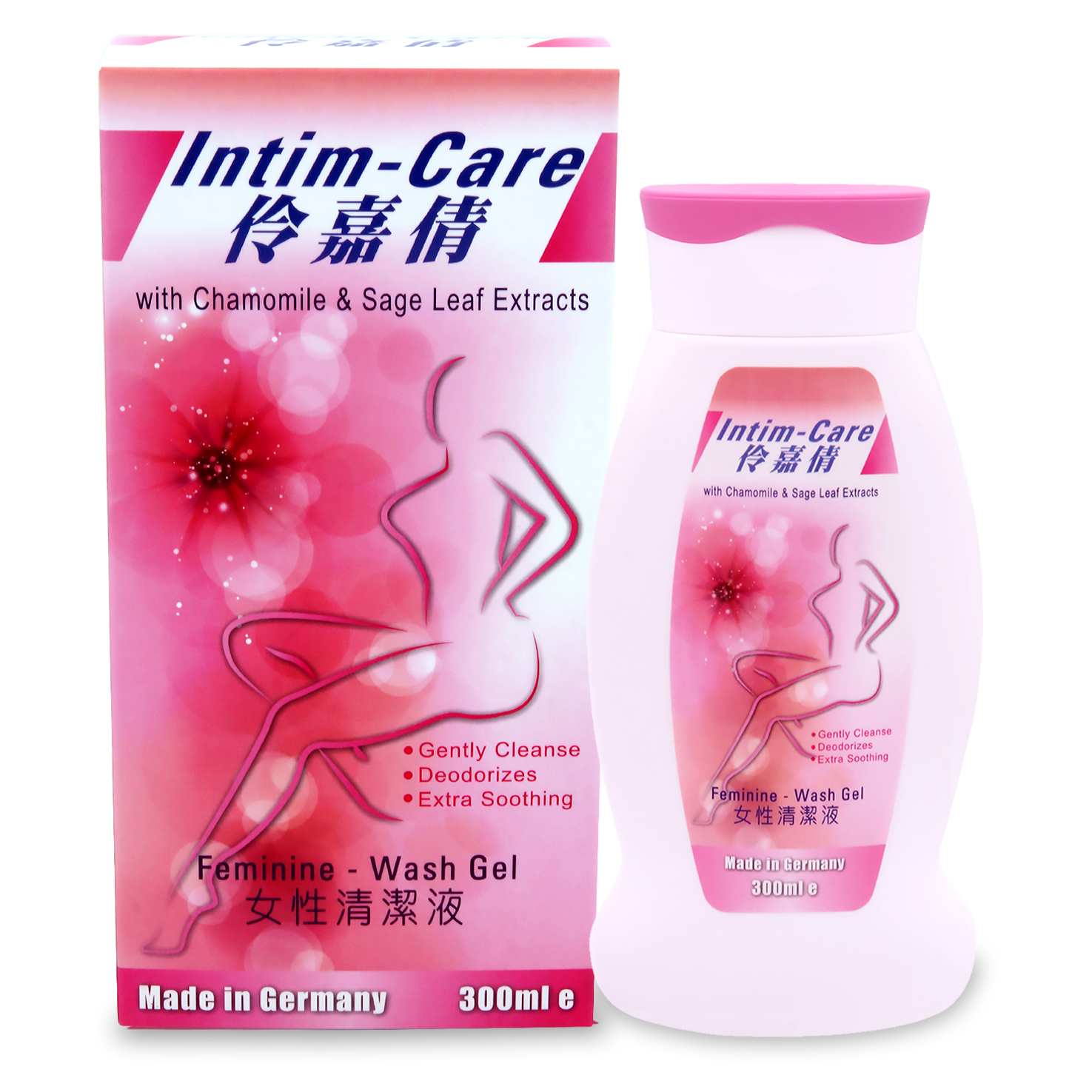 伶嘉倩女性清潔液300ML  INTIM-CARE FEMININE - WASH GEL 300ML